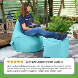 Green Bean Sitzsack Türkis, Textil, Füllung: Styroporkugeln, Oval, 70x90x80 cm, Hergestellt in Deutschland, Wohnzimmer, Hocker, Sitzsäcke, XXL Sitzsäcke