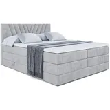 altdecor Boxspringbett ERNINA KING - 160x200 - H3/H4 - Hellgrau