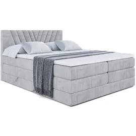 altdecor Boxspringbett ERNINA KING - 160x200 - H3/H4 - Hellgrau