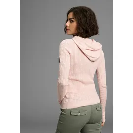 KangaROOS Kapuzenpullover im feinen Zopf-Strick-Design Rosa 44/46