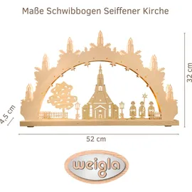 Weigla LED Schwibbogen Seiffener Kirche 52 x 31,7 x 1,5 cm