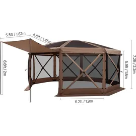 Vevor Pop-up-Pavillon 4,57x4,57m Braun