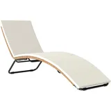 Outsunny Poly Rattan Sonnenliege S-förmige Gartenliege mit Auflage atmungsaktive Sitzfläche Stahlrahmen, UV-beständige Relaxliege Outdoor Rattan Liege Gartenmöbel für Garten Terrasse Pool Cremeweiß