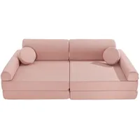 MeowBaby Kindersofa,, Dunkelrosa, Textil, 160x48x80 cm, Kinder- & Jugendzimmer, Kindermöbel, Kindersitzmöbel & -tische, Kindersessel & -sofas