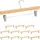 Relaxdays Hosenbügel Holz, 12 Stück, verstellbare, gummierte Clips, 360° drehbarer Haken, Rockbügel, 35,5cm breit, Natur
