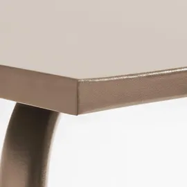Oviala Gartentisch, Taupe, Metall, Quadratisch, 70x70x70 cm, Gartenmöbel, Gartentische, Gartentische
