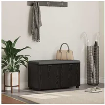 vidaXL Flurbank mit Kissen mit Regal 80 x 38 x 46 cm Schwarz