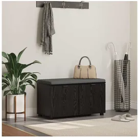 vidaXL Flurbank mit Kissen mit Regal 80 x 38 x 46 cm Schwarz