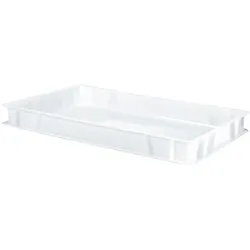 Professioneller rechteckiger stapelbarer Teig-/Pizzakasten : 12 Liter : 600 x 400 x 64| Weiß | 600 x 400 x 64| Weiß | 12 Liter. DENOX