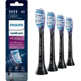 Philips Sonicare Ersatzbürsten für Premium Gum Care HX9054/95 BrushSync Technologie, Schwarz, 4 Stück