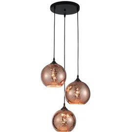 Nova Luce Blaze 3-flg. E27 60 cm Glas schwarz