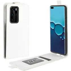 Flip Case Handyhülle für Huawei P40 Pro Vertikal Schutzhülle Tasche Cover Weiß Bumper Smartphone Kartensteckplatz-Kreditkarte-Geldscheine EC-Karte Bank-Karte