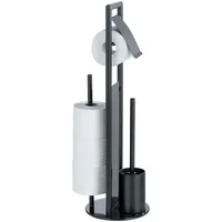 Wenko WC-Garnitur Ravina schwarz mit Toilettenbürste,