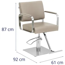 Physa Friseurstuhl mit Fußstütze - 50 - 66 cm - 200 kg beige/silbern