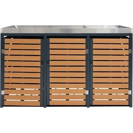 MCW Mülltonnenbox K14 124 x 200 x 84 cm braun