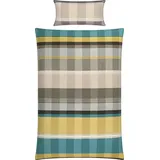 Erwin Müller Bettwäsche Mix & Match Karo Feinbiber petrol-braun-ocker | Gr.: 200x220 cm 40x80 cm)