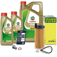 1x Ölwechsel Set - MANN-FILTER ÖLFILTER + 7 L CASTROL EDGE TITANIUM FST 5W-30 C3