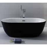 Jet-Line Whirlpool Badewanne MAGGIORE II schwarz 170 x 80 cm