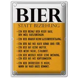 Femer GmbH Metallschild Spruch 30x40 cm Bier statt Beziehung 8 Gründe, (1 St), gewölbte Oberfläche, abgerundete Ecken, umgeschlagene Kanten