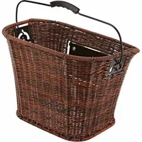 Prophete 5403 Fahrrad Einkaufskorb City geflochten - braun - Vorne - inkl. E-Bike Halter