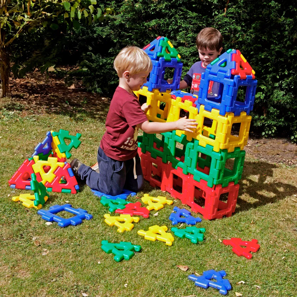 Polydron Large Bauset 80 Teile - Magnetische Konstruktionsplatten, Kinder Lernspielzeug, Kunststoff