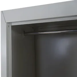 Mendler Schließfach HWC-G88, Schließfachschrank Wertfachschrank Spind, Metall 185x38x45cm grau