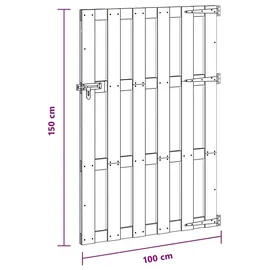 vidaXL Gartentor 100 x 150 cm WPC und Aluminium Schwarz