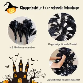Costway Künstlicher Weihnachtsbaum Schwarz 180 cm