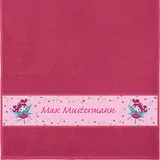 Erwin Müller Handtuch mit Namen - personalisiert - Motiv Kinder - Fee - viele Farben & Motive - Dusch-Handtuch - Fuchsia - Größe 50x100 cm - persönliches Geschenk mit Wunsch-Name