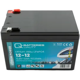 Q-Batteries Lithium Akku 12-12 12Ah 12,8V