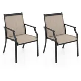 Costway Gartenstuhl 66 x 61 x 90 cm braun 2 St.