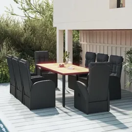 vidaXL Garten-Essgruppe 9-tlg. Schwarz