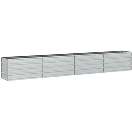 vidaXL Garten-Hochbeet verzinkter Stahl rechteckig 320 x 40 x 45 cm Silber