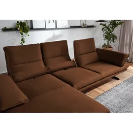 W.Schillig Ecksofa "broadway, Designsofa mit tollem Sitzkomfort", braun (tabacco z69), B:291cm H:94cm T:164cm, Longlife Xtra-Leder Z69: Das feinnarbige, gedeckte Softleder Z69 besticht durch seine außergewöhnliche Weichheit im trendigen »Vintage-Look«, Hautstärke 0,
