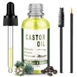 Rizinusöl 100% Rein, Bio Rizinus Öl Kaltgepresst - Haarwachstum Haaröl, Natürlich Serum Schnell Wachstum für Wimpern, Augenbrauen, Haare, Bart, Nägel | 30ml Castor Oil mit Pipette, Vegan Wimpernserum