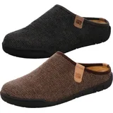 Rohde Herren Pantoffeln Hausschuhe Mantua 6652, Größe:41 EU, Farbe:Grau - Grau - 41