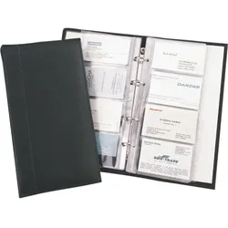 Alassio Visitenkarten-Ringbuch 25x14x4 cm schwarz Leder 44007