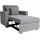 MCW Schlafsessel MCW-L90, Klappsessel Schlafsofa Gästebett Relaxsessel, Liegefläche 197x103cm Stoff/Textil ~ hellgrau
