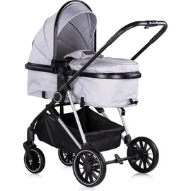 Chipolino Kinderwagen Aura 2 in 1 umbaubar Wickeltasche Sitz umkehrbar bis 22 kg grau gemustert