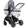 Chipolino Kinderwagen Aura 2 in 1 umbaubar Wickeltasche Sitz umkehrbar bis 22 kg grau gemustert
