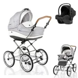 Kinderwagen-Set 3 in 1 Retro inkl. Sportsitz und Autositz - 13 Teile - in 5 Farben