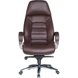 AMSTYLE XXL Chefsessel, SPM1.437 Leder braun, Gestell alu