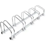 Relaxdays Fahrradständer Mehrfachständer 5 Fahrräder 130 cm Silber