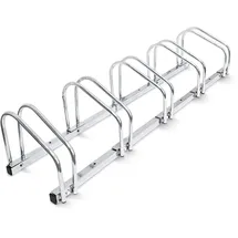 Relaxdays Fahrradständer Mehrfachständer 5 Fahrräder 130 cm Silber