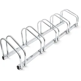 Relaxdays Fahrradständer Mehrfachständer 5 Fahrräder 130 cm Silber