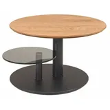 58 aufm Kessel COUCHTISCH höhenverstellbar Charla 75x47x75 Echtholz Wildeiche/Schwarz | Gr.: onesize
