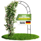 STAHLMANN COMMERCE GmbH Rosenbogen Metall, 240 × 140 × 37 cm, rostfrei, wetterfest, für Rankpflanzen Komplettset, Rosenbogen, rostfrei, wetterfest, kinderleicht aufzubauen schwarz