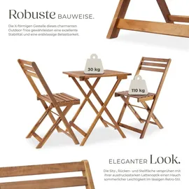 Tectake Bistro-Set Sóller 3-tlg. Braun