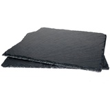 MamboCat Servierplatte 2er Set Schieferplatte 30x30cm Schwarz - 23464620, Schiefer schwarz