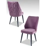 Skye Decor, Pufi - Lilac, Black, Stuhlset (4 Stück), Lila, 100 % MELAMINBESCHICHTETE SPANPLATTEN, 48 x 90 x 43 cm - Lila/Schwarz
